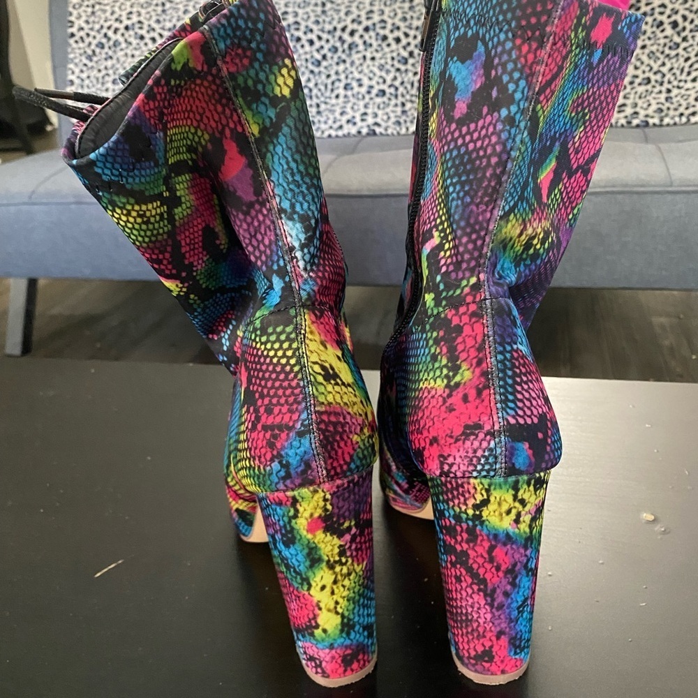 PILATE-09 Chunky Heel Lace Up Boots‎ - Picture 4 of 6